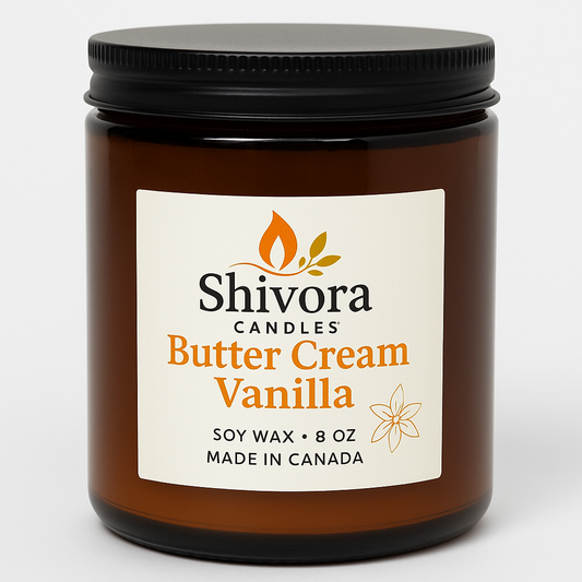 Buttercream & Vanilla soy wax candle 8 oz – Shivora Candles