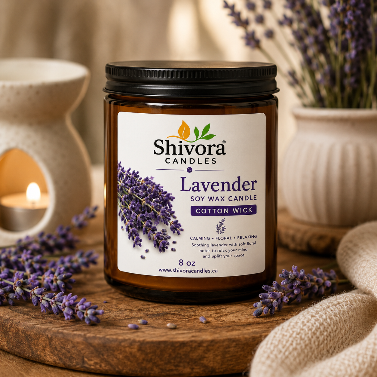 Lavender Soy Candle Canada – 8 oz Cotton Wick