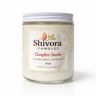 Campfire Smoke Soy Candle 8 oz – Handmade Soy Candle Made in Canada with Cotton Wick | Shivora Candles product image