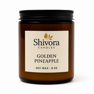 Golden Pineapple Soy Candle 8 oz – Handmade Soy Candle Made in Canada with Cotton Wick | Shivora Candles product image