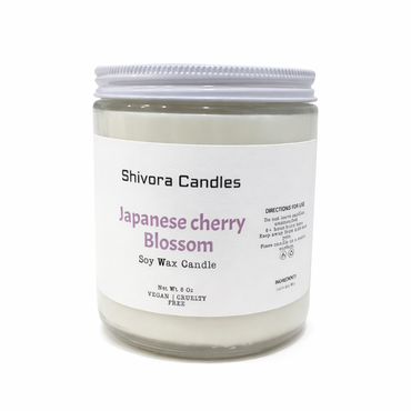 Japanese Cherry Blossom 8 oz Soy Candle – Handmade Soy Candle Made in Ontario, Canada with Natural Soy Wax and Cotton Wick | Shivora Candles product image