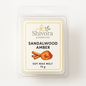 Sandalwood Amber Soy Wax Melt – 75g hand-poured natural soy wax melt by Shivora Candles in clamshell packaging
