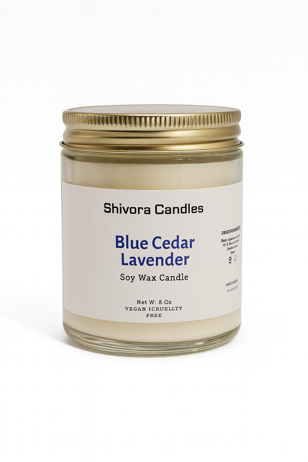Blue cedar lavender soy wax candle