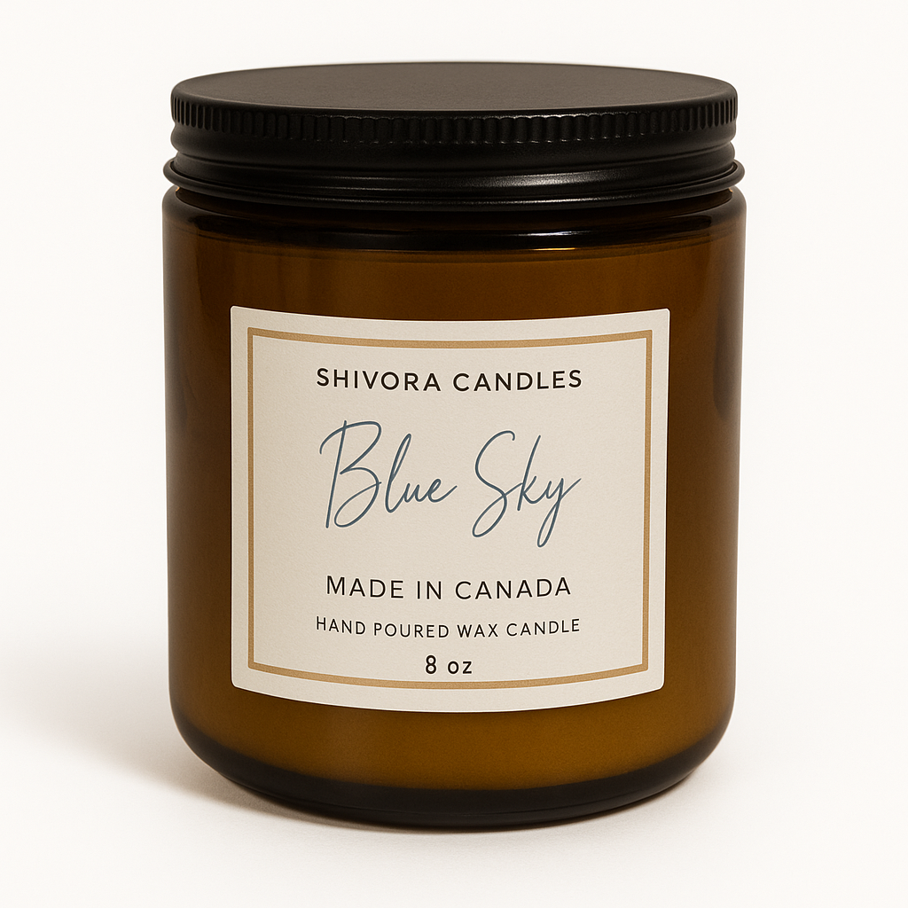 Blue Sky Soy Wax Candle – 8 oz - Shivora Candles