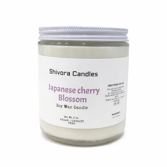 Japanese Cherry Blossom Soy Wax Candle – 8 oz | Soft Floral Spring Candle | Hand-Poured in Canada | Shivora Candles