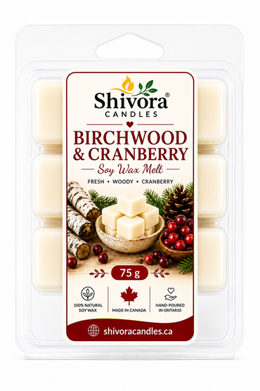 Birchwood and Cranberry soy wax melt, 75g, made in Canada" product image