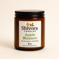 Apple Blossom Soy Candle 8 oz – Handmade Soy Candle Made in Canada with Cotton Wick in Amber Glass Jar | Shivora Candles