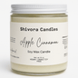 Apple Cinnamon Soy Candle 8 oz White Jar – Handmade Soy Candle Made in Canada with Cotton Wick | Shivora Candles