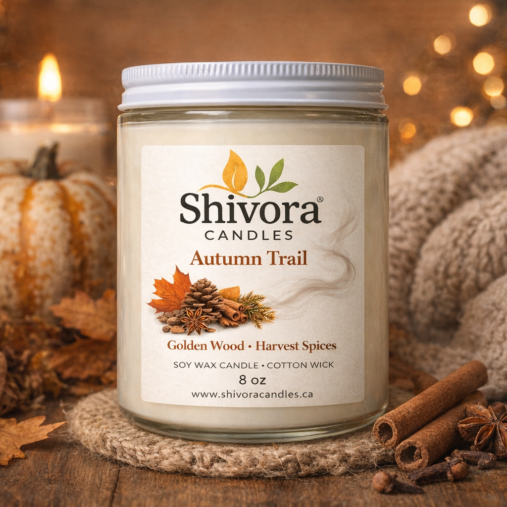 Autumn Trail Soy Candle 8 oz – Handmade Soy Candle Made in Canada with Cotton Wick | Shivora Candles