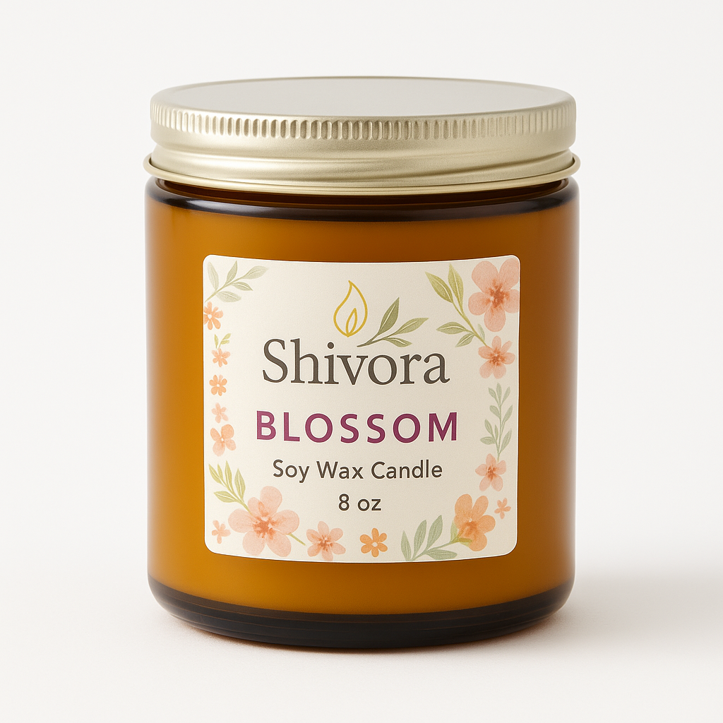 Blossom Soy Candle 8 oz – Handmade Soy Candle Made in Canada with Cotton Wick | Shivora Candles