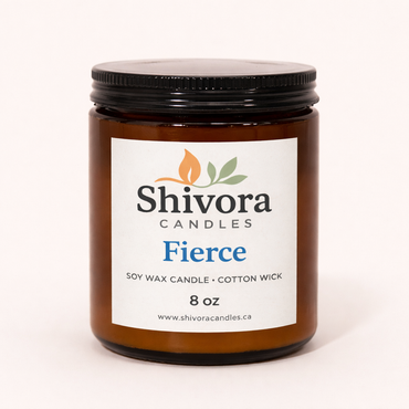 Fierce 8 oz Soy Candle – Handmade Soy Candle Made in Ontario, Canada with Natural Soy Wax and Cotton Wick | Shivora Candles product image