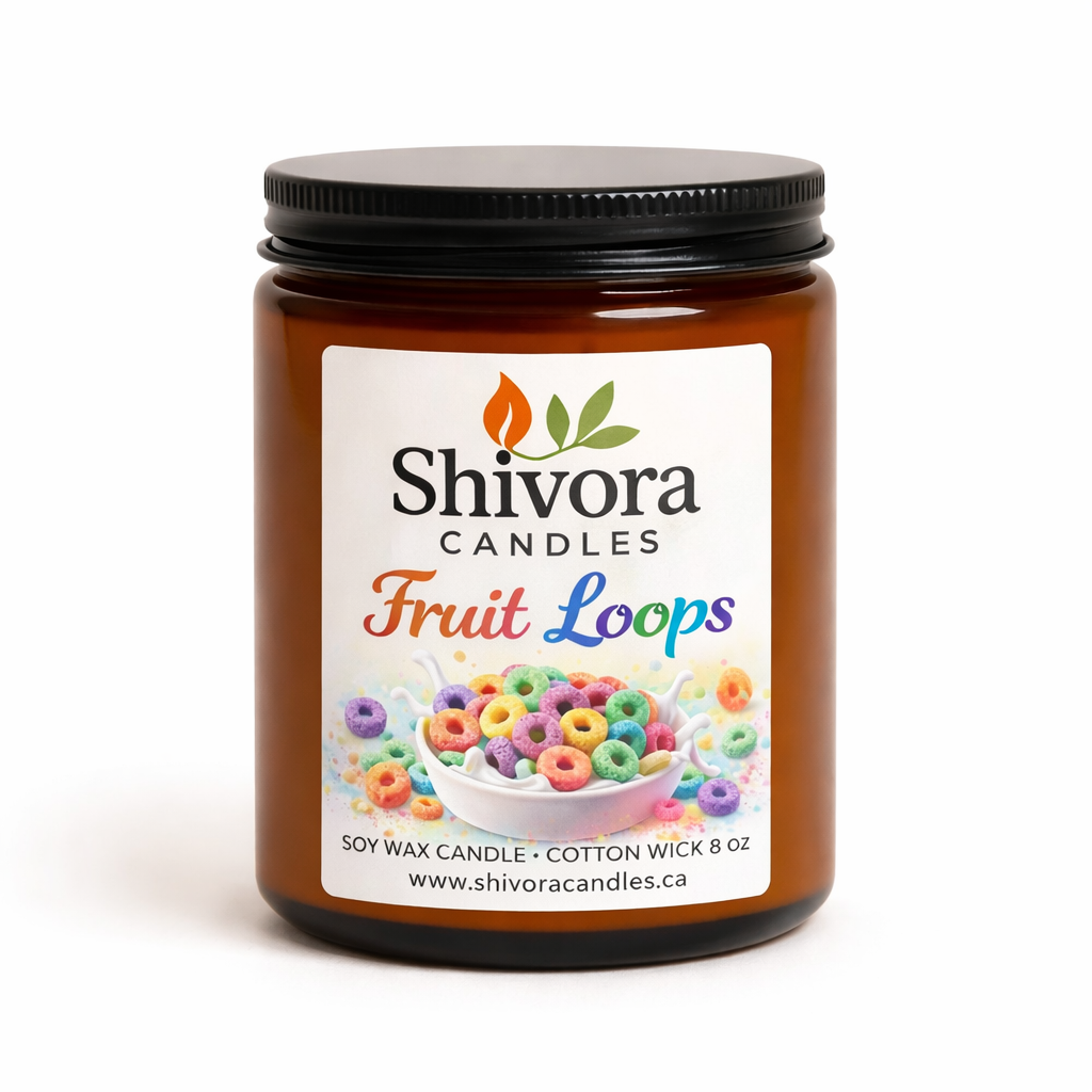 Fruit Loops 8 oz Soy Candle – Handmade Soy Candle Made in Ontario, Canada with Natural Soy Wax and Cotton Wick | Shivora Candles