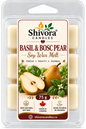 Basil and Bosc Pear soy wax melt 75 g six-cube clamshell, hand-poured in Ontario, Canada
