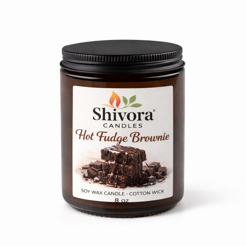 Hot Fudge Brownie Soy Candle 8 oz – Handmade Soy Candle Made in Canada with Cotton Wick | Shivora Candles