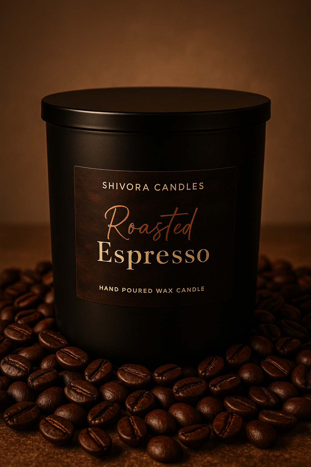 Roasted Espresso Soy Wax Candle – 10 oz | Bold Coffeehouse Scent in Large Jar - Shivora Candles