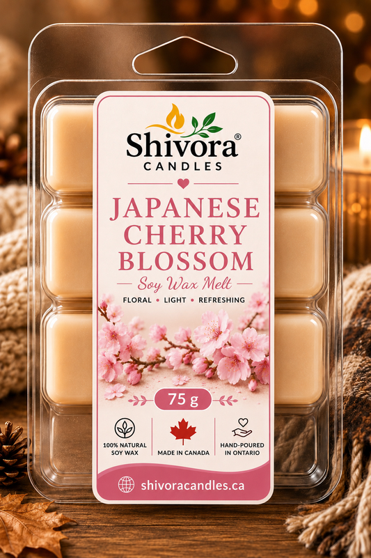 Image ALT Text

Japanese Cherry Blossom Soy Wax Melt handcrafted in Canada by Shivora Candles made with natural soy wax handmade soy candle by Shivora Candles Canada
