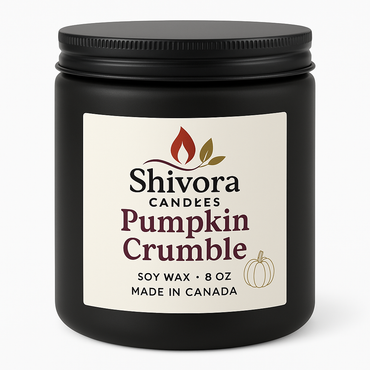 Pumpkin Crumble Soy Candle 8 oz – Handmade Soy Candle Made in Canada with Cotton Wick | Shivora Candles product image