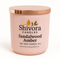 Sandalwood Amber 16 oz Soy Candle – Handmade Soy Candle Made in Canada in Frosted Glass Jar with Cotton Wick | Shivora Candles
