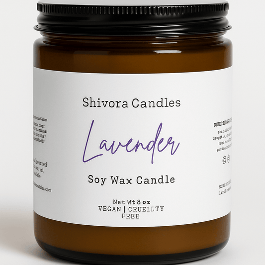 Lavender Soy Wax Candle – 8 oz | Calming Floral Aromatherapy for Relaxation - Shivora Candles