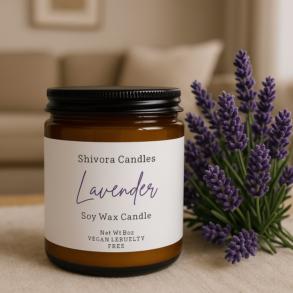 Lavender Soy Wax Candle – 8 oz | Calming Floral Aromatherapy for Relaxation - Shivora Candles