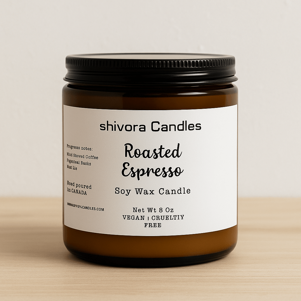 Roasted Espresso Soy Wax Candle – 8 oz | Bold Coffeehouse Scent for Home - Shivora Candles