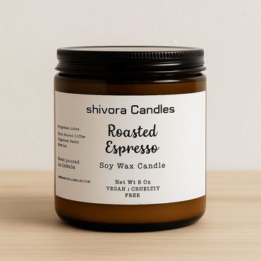 Roasted Espresso Soy Wax Candle – 8 oz | Bold Coffeehouse Scent for Home - Shivora Candles
