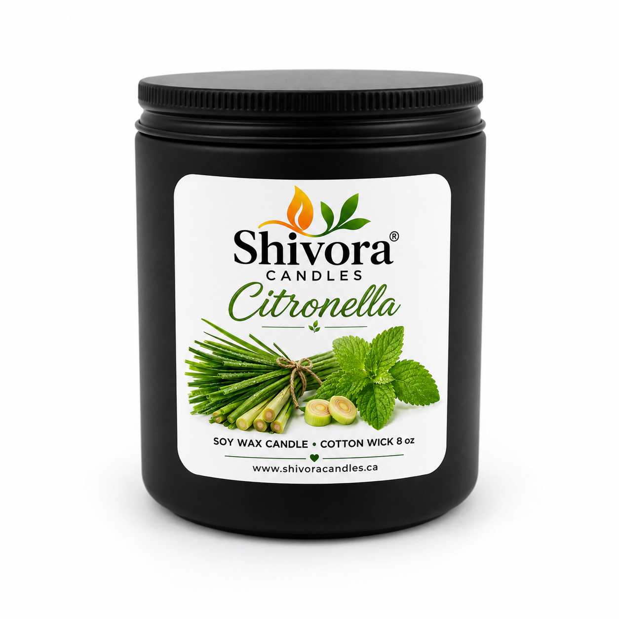 Citronella Soy Wax Candle 8 oz Handmade in Canada | Shivora Candles Outdoor Soy Candle