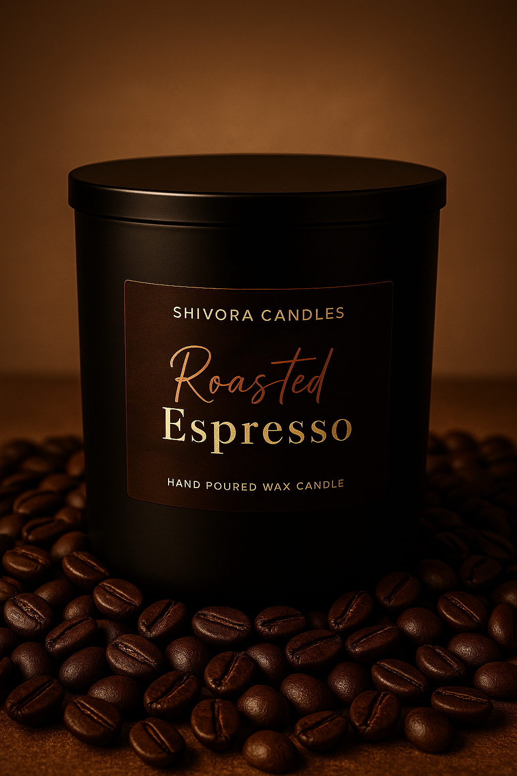 Roasted Espresso Soy Wax Candle – 10 oz | Bold Coffeehouse Scent in Large Jar - Shivora Candles