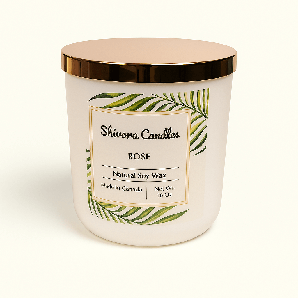 Rose Soy Wax Candle – 16 oz | Elegant, Floral & Long-Lasting Luxury Scent - Shivora Candles