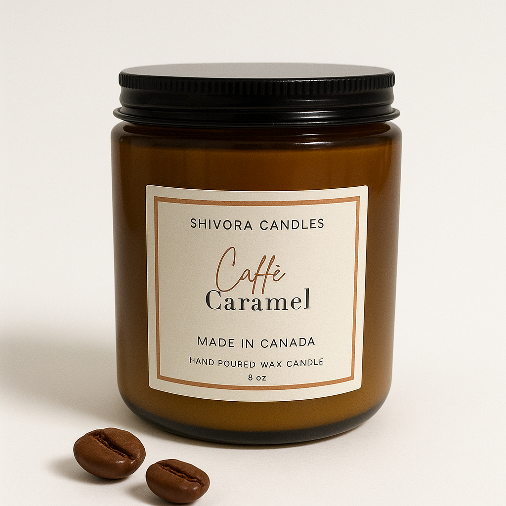 Coffee Caramel Soy Wax Candle – 8 oz | Rich, Sweet & Cozy Café Scent - Shivora Candles