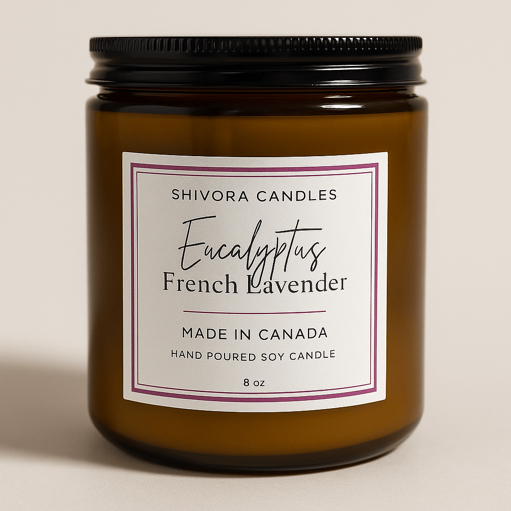 Eucalyptus & French Lavender Soy Wax Candle – 8 oz - Shivora Candles