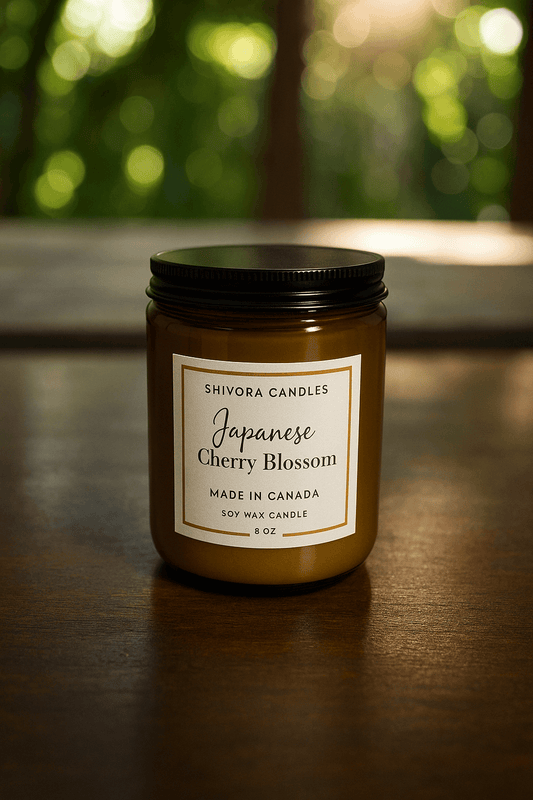Japanese Cherry Blossom Soy Wax Candle – 8 oz | Soft Floral & Elegant Scent - Shivora Candles